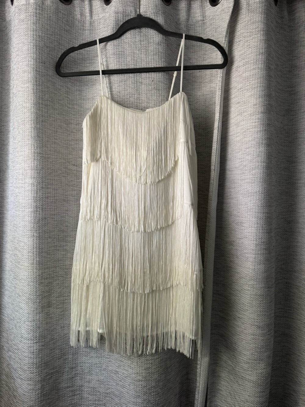 Abercrombie & Fitch Ivory Fringe Mini Dress